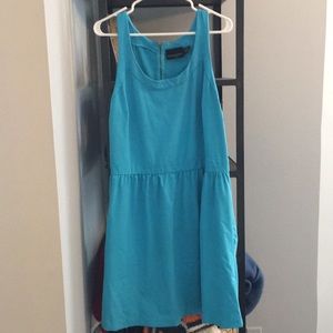 Teal A-line dress with pockets